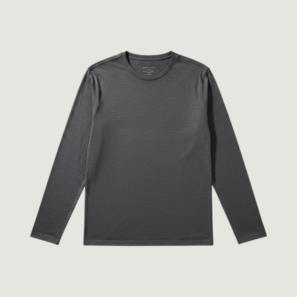 Tommy Bahama Mens Long Sleeve T-Shirt Gray Coolmax Tencel Blend Size L